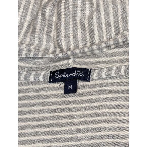 Nordstrom Splendid Hooded Striped Tunic in Grey and White - Picture 2 of 7